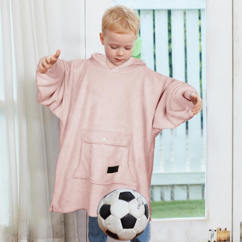 Catalonia Catalonia Wearable Blanket Hoodie for Kids  Oversized Wearable Fleece Pullover with Large Front Pocket  Ages 4-12  Valentine's Day Gifts for Kids  - Image 2