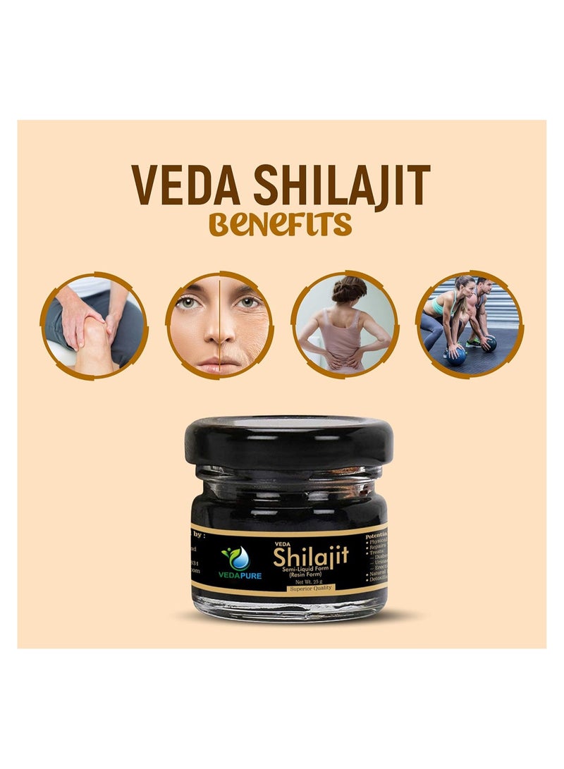 VEDAPURE Vedapure Shilajit 25 Gms, Pack of 2 - Image 2