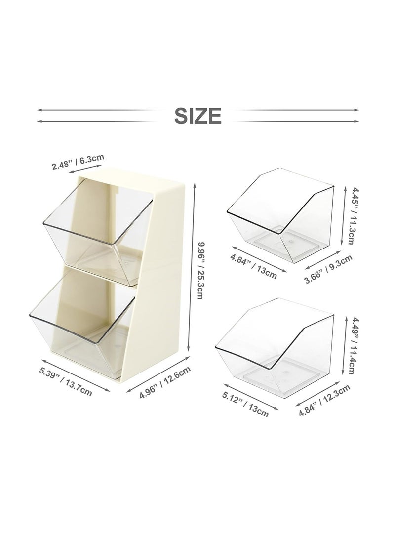 KASTWAVE Coffee Pod Holder with 2 Large Capacity Basket K Cup Storage Container Coffee Accessories for Creamer Suger Plastic Desk Organizer Box Tea Bag Organizer  - Image 4