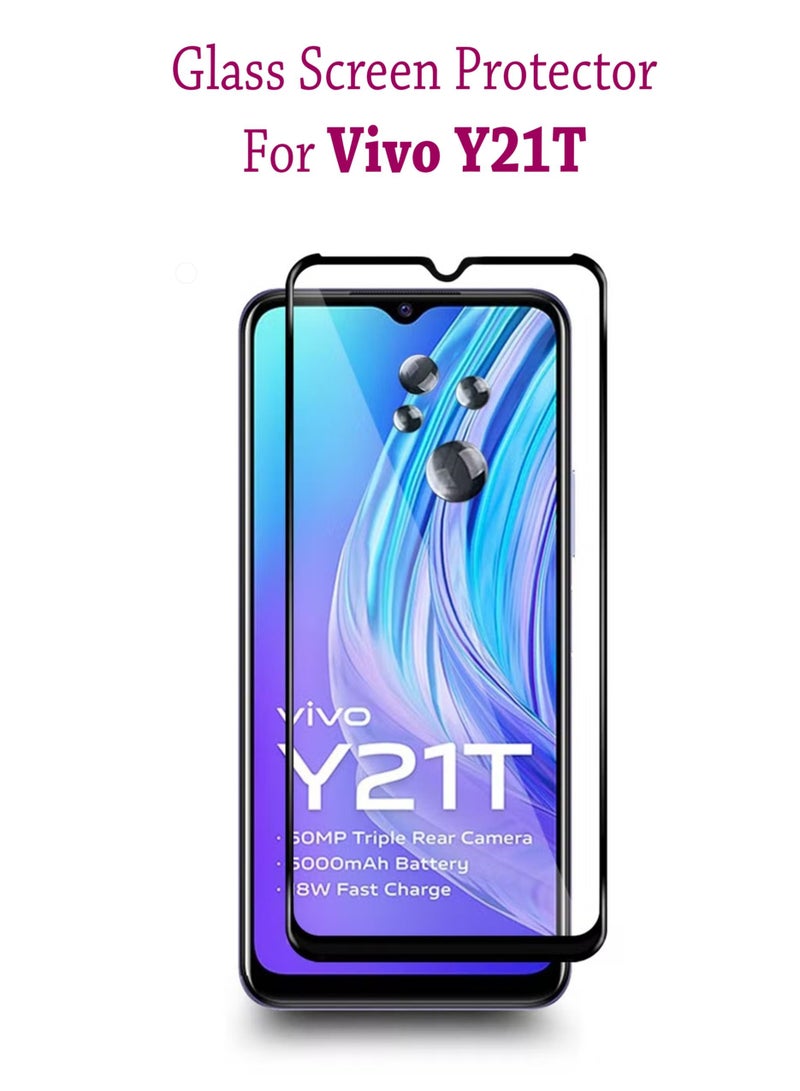Tempered Glass Screen Protector For Vivo Y21T Black - Image 1