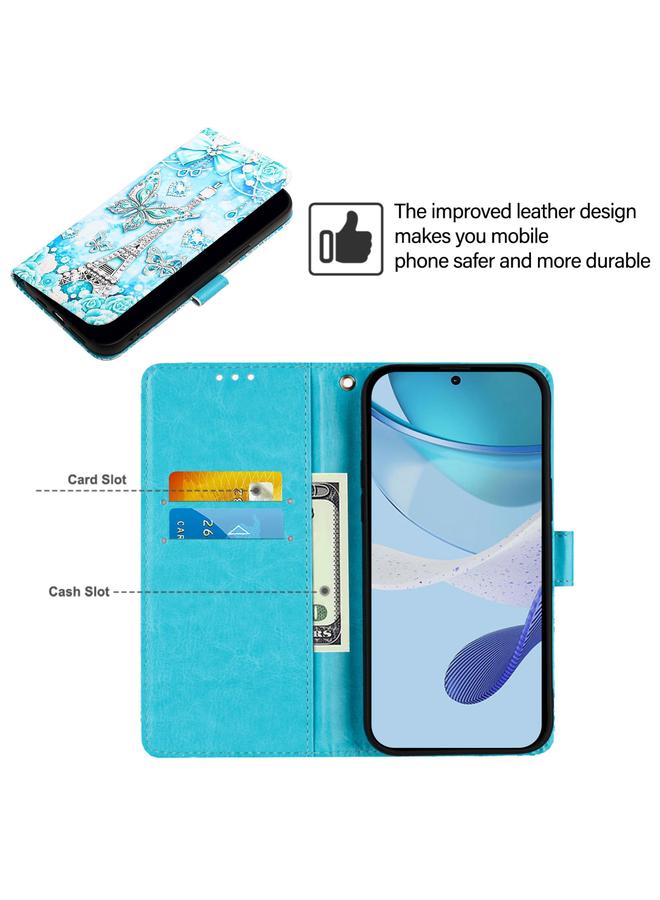 Zaboon Case For BLU View Speed 5G Colored Drawing Pattern Plain Weave Leather Phone Case - Image 5