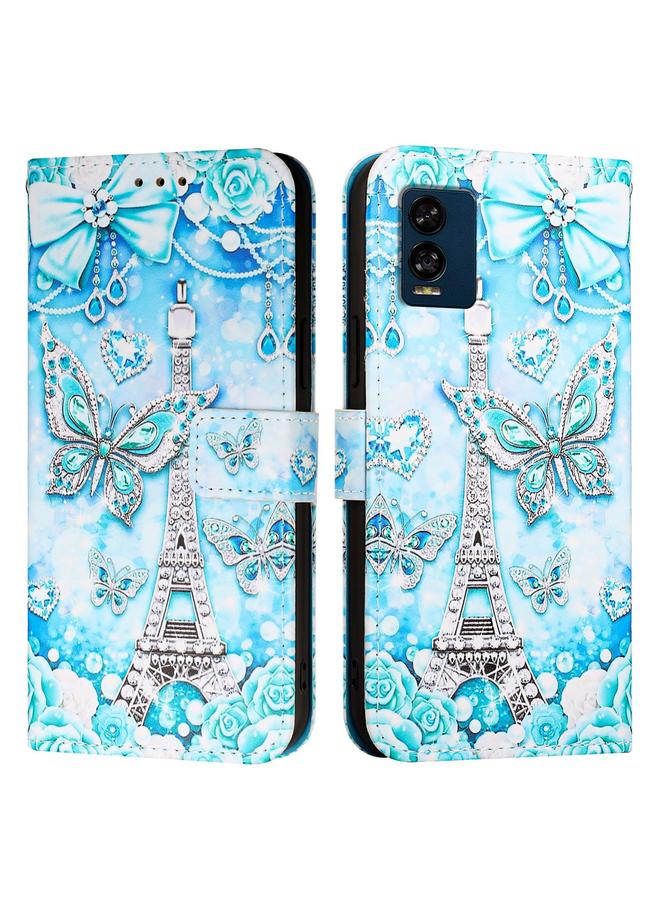 Zaboon Case For BLU View Speed 5G Colored Drawing Pattern Plain Weave Leather Phone Case - Image 2
