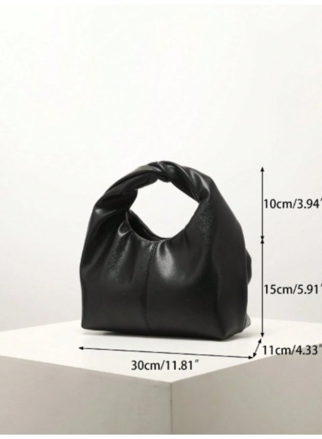 arab A modern, minimalist women's handbag designed for elegance and practicality. Features a stylish ruched strap and spacious interior to carry all your daily essentials. Crafted from high-quality materials, perfect for office, work, or daily outings.  Dimensions: 30 cm (Length) × 11 cm (Width) × 15 cm (Height)  Style: Minimalist Hobo Bag with Top Handle  Comfortable, adjustable strap  Solid color design  Functional and chic - Image 5