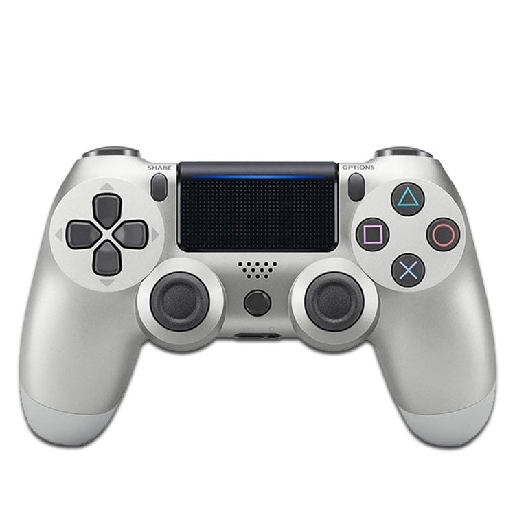 تحكم ألعاب سلكي يهتز لجهاز PS4 بنظام الصدمة المزدوجة (رمادي فضي)