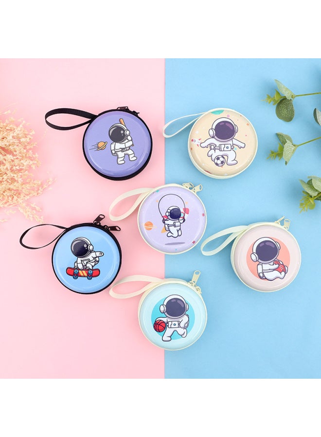 Dragon Boat Festival Children's Gift Cute Spaceman Mini Wallet Creative Cartoon Coin Purse Pendant Kindergarten Gift-Color:Round Spaceman Bag - Image 2