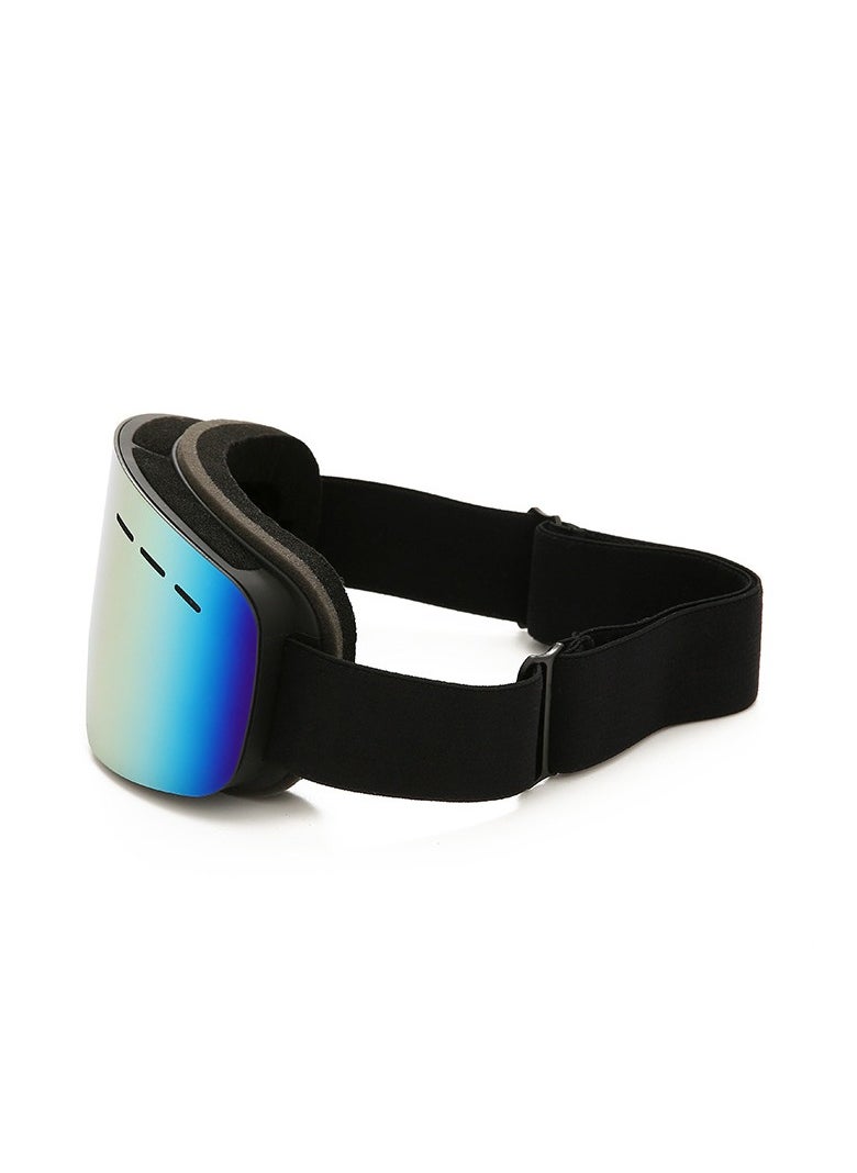 General New adult cylindrical ski goggles double-layer anti-fog wind goggles snow goggles can be stuck nearsighted / HX17 with hole, black frame red lens [send storage bag]  - Image 2