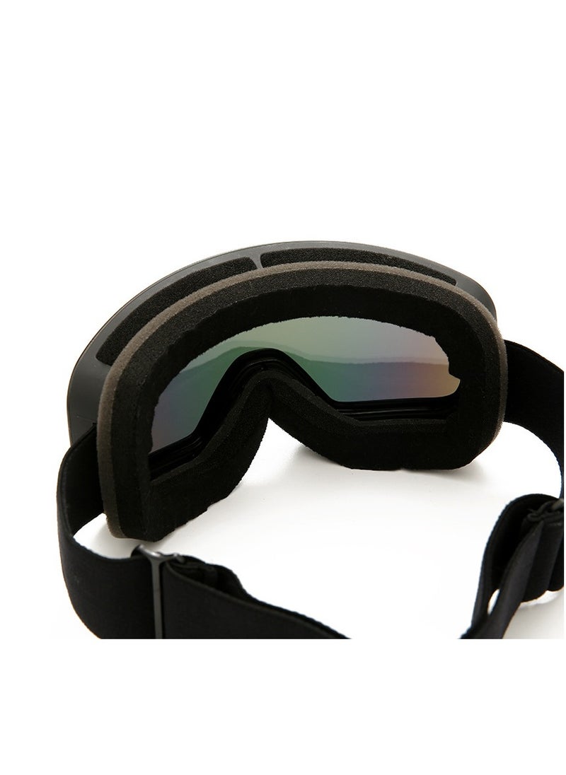 General New adult cylindrical ski goggles double-layer anti-fog wind goggles snow goggles can be stuck nearsighted / HX17 with hole, black frame red lens [send storage bag]  - Image 3