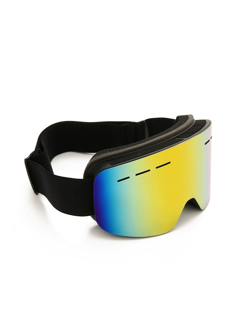 General New adult cylindrical ski goggles double-layer anti-fog wind goggles snow goggles can be stuck nearsighted / HX17 with hole, black frame red lens [send storage bag]  - Image 4