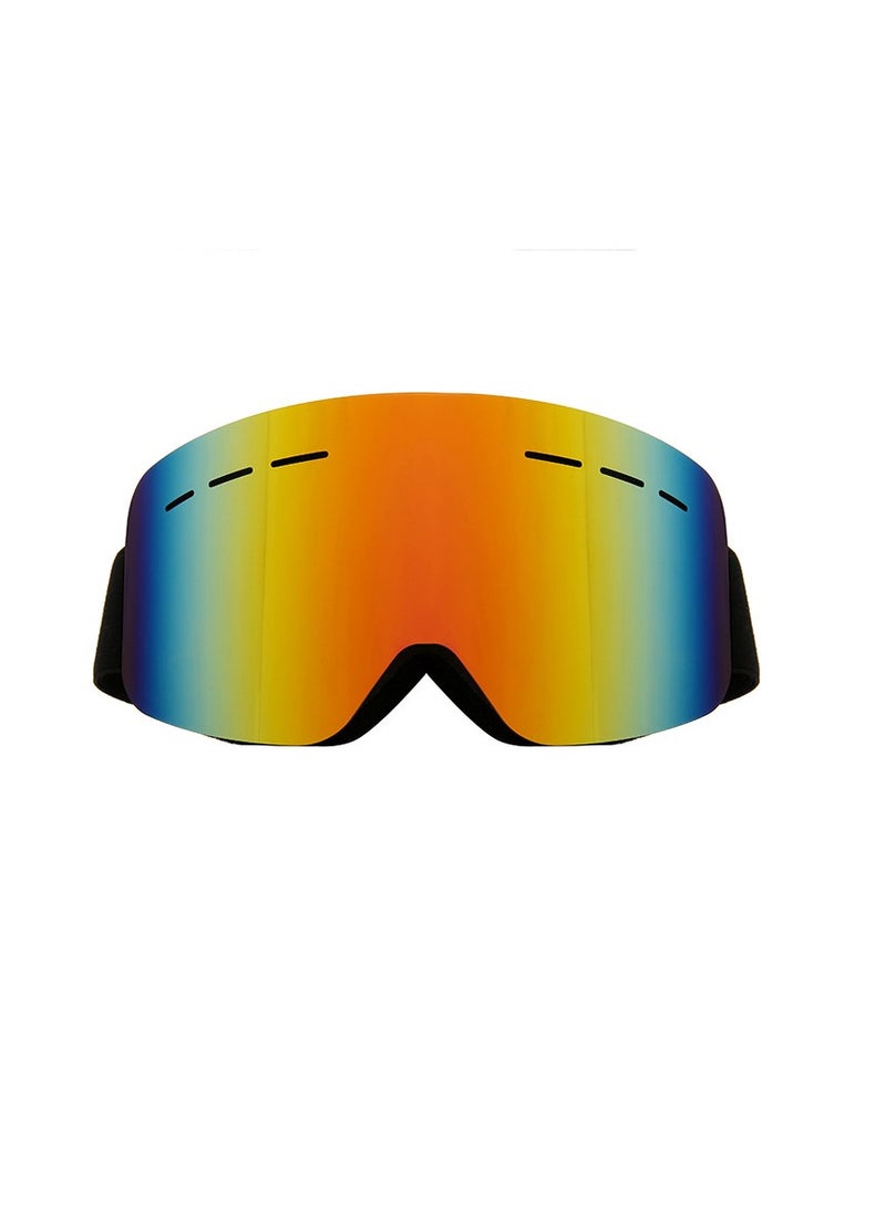 General New adult cylindrical ski goggles double-layer anti-fog wind goggles snow goggles can be stuck nearsighted / HX17 with hole, black frame red lens [send storage bag]  - Image 5