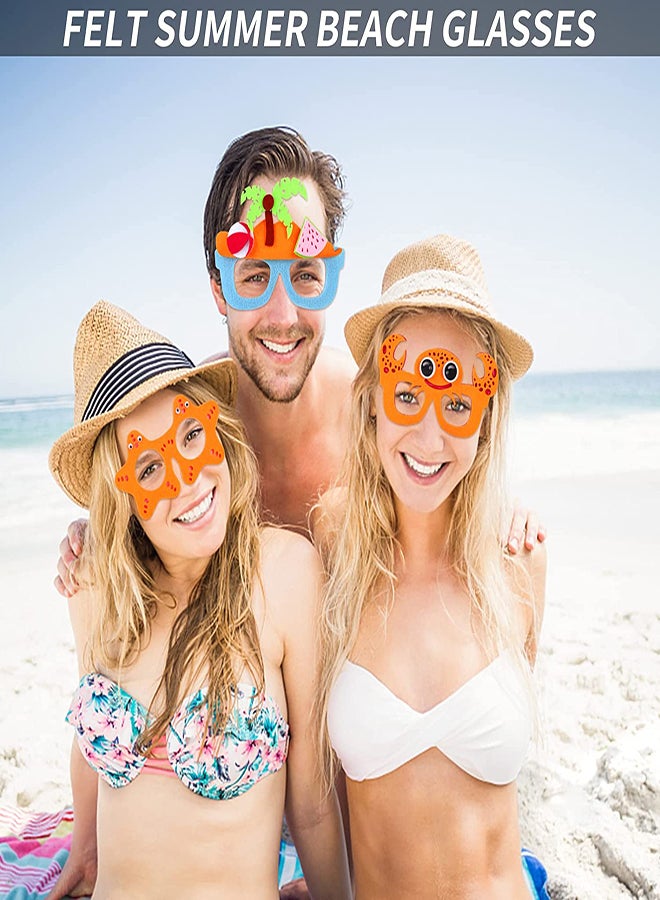 SYOSI Party Glasses 6 Pcs Photo Booth Props Party Glasses Party Glasses Hawaiian Funny Sunglasses Hawaiian Fancy Dress Photo Props Funky Glasses for Summer Hawaiian BeachTropical Birthday Party - Image 2