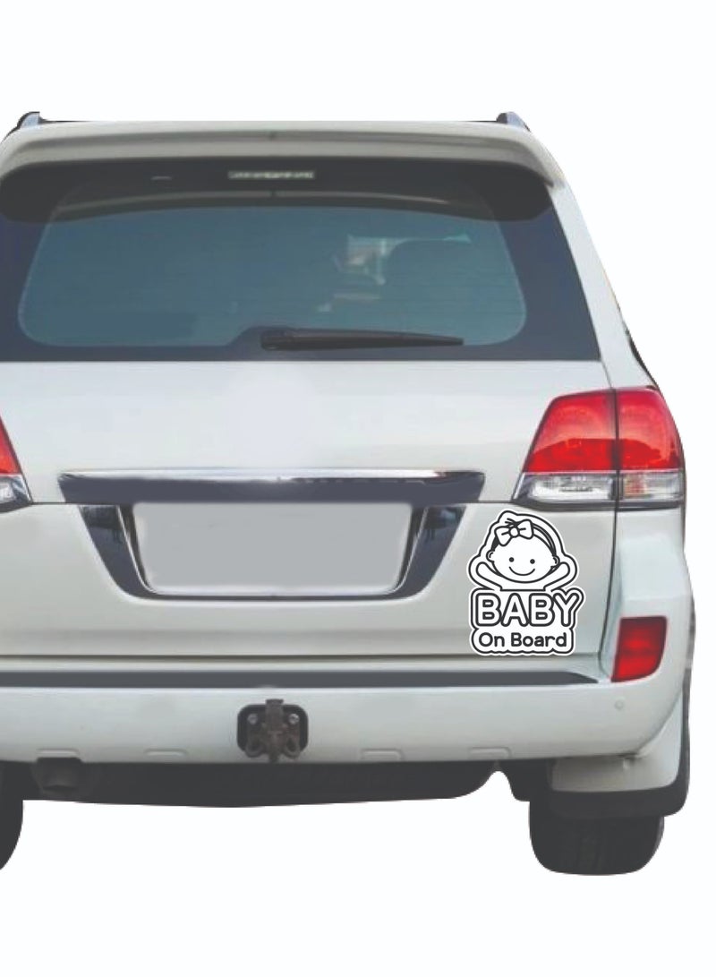 Acnor Baby On Board Car Sticker – Cute Baby Girl Vinyl Decal for Vehicles – Safety Sign for Car Windows – Waterproof, Removable (9 x 12 cm) - Image 2