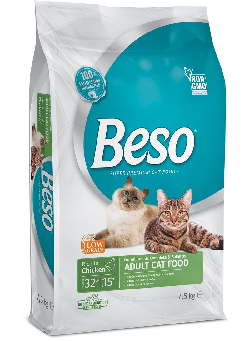 Beso Complete & Balanced Chicken Adult Dry Cat Food , 7.5kg - Image 1