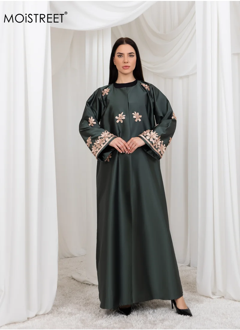 Moistreet MOiSTREET Vic Satin Embroidery Abaya