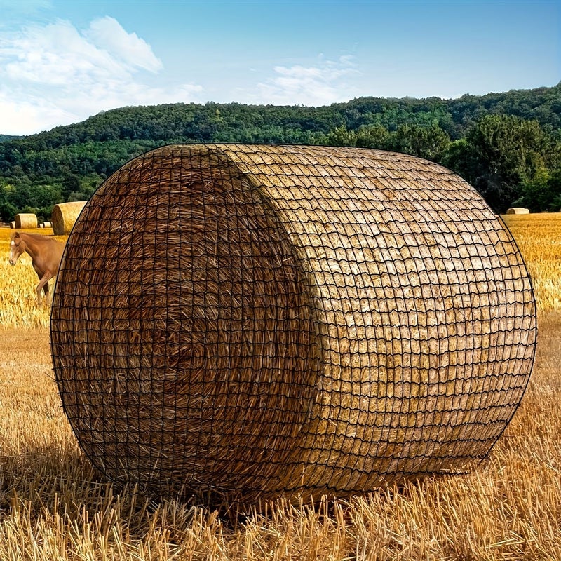 48 inch x 48 inch Black Knotless Design 3D Square Slow Feeder Net Durable Nylon for Horses Sheep Cattle Reduces Waste Promotes Natural Grazing Essential Farm Tool - Image 1