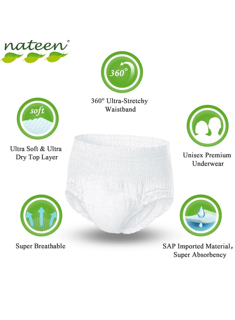 nateen Nateen Hospeen Adult Diapers,Day Incontinence Pants,Medium,Waist Size 60-110cm,80 Count,with 360 Dgree Elastic Waistband , Super Soft Fit.  - Image 3