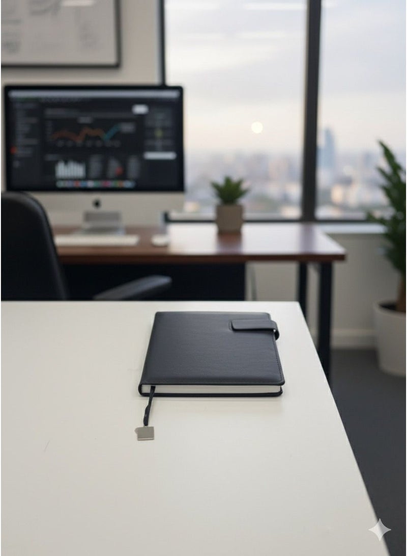 نوت بوك جلدية فاخرة A5 – تصميم أنيق واحترافي-لون اسود - Image 2