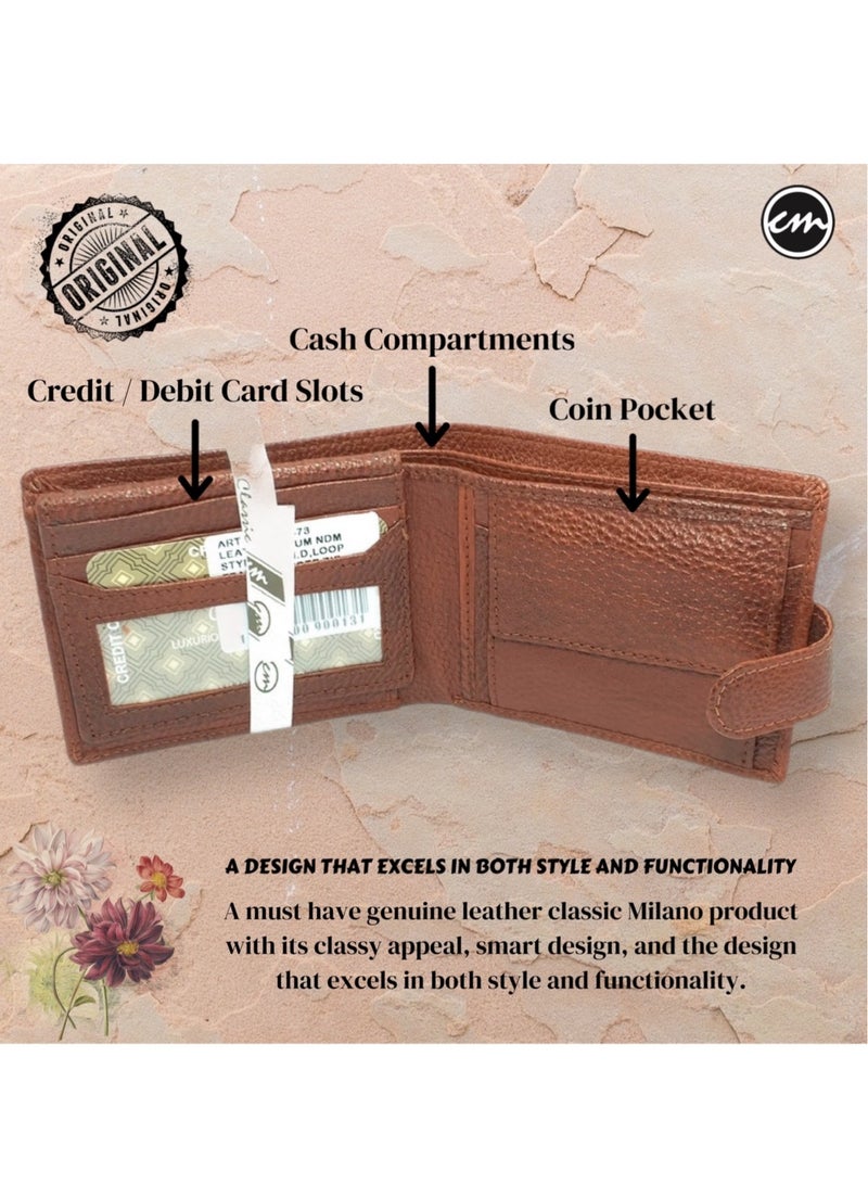 Classic Milano Classic Milano Wallet for Men - Genuine Leather Card Holder Wallet, RFID Blocking Bifold Mens Wallet with Coin Pouch, Slim Wallet for Men, Durable Man Wallet - Ideal Gift  - Image 3