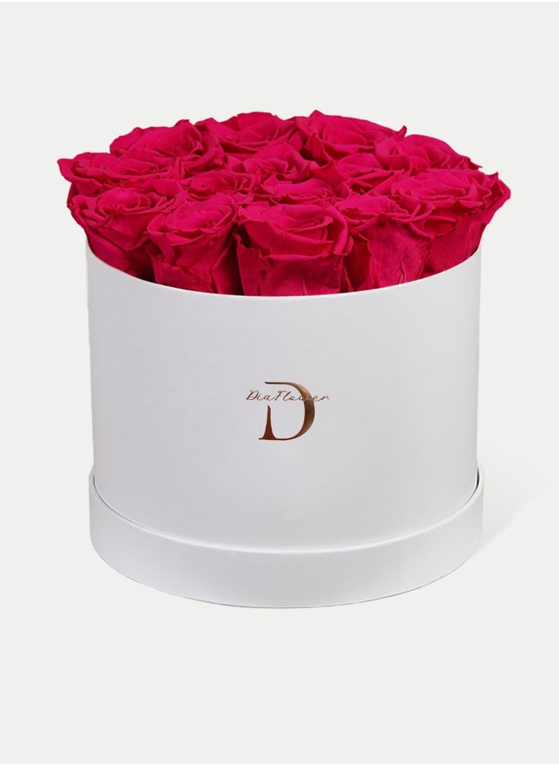 Dia FLOWER - Infinity Round Box, Shades Of Pink 16 ROSES LARGE - Image 1