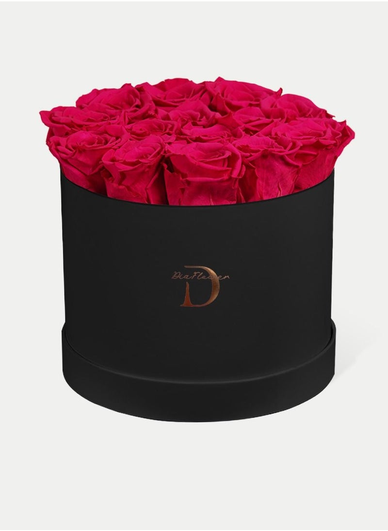 Dia FLOWER - Infinity Round Box, Shades Of Pink 16 ROSES LARGE - Image 1