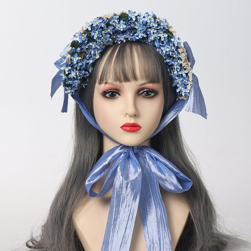 COSDREAMER Victorian Hat Girls Women Tea Party Sun Hat Straw Hats Small Hat(U) - Image 5