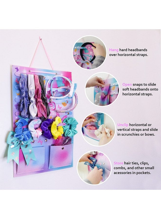 FROG SAC Bow and Headband Holder, Butterfly Hair Accessories Organizer for Girls, Hair Clip Accessory Organizers for Kids, Toddler Baby Wall Hanging Head Band Hairbow Bows Hangers for Closet Door - Image 5