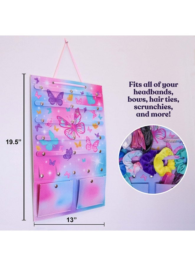 FROG SAC Bow and Headband Holder, Butterfly Hair Accessories Organizer for Girls, Hair Clip Accessory Organizers for Kids, Toddler Baby Wall Hanging Head Band Hairbow Bows Hangers for Closet Door - Image 3