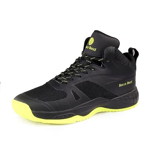 Bacca Bucci Mens Slamdunk Basketball All Court High Top Shoes Basketball Shoes/Sneaker with Adaptive Cushioning & Breathable Upper -Black, 8 UK - Image 1