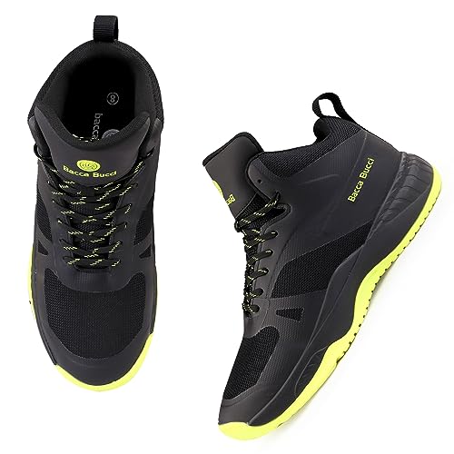 Bacca Bucci Mens Slamdunk Basketball All Court High Top Shoes Basketball Shoes/Sneaker with Adaptive Cushioning & Breathable Upper -Black, 8 UK - Image 3