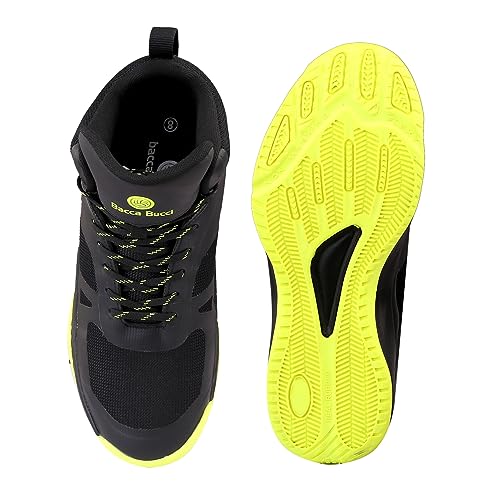 Bacca Bucci Mens Slamdunk Basketball All Court High Top Shoes Basketball Shoes/Sneaker with Adaptive Cushioning & Breathable Upper -Black, 8 UK - Image 4