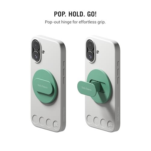 DailyObjects Case Holder Phone Grip Compatible with iPhone & MagSafe Phones/Cases – Anti-Drop Grip, One-Handed Use, Phone Stand - Green - Image 3