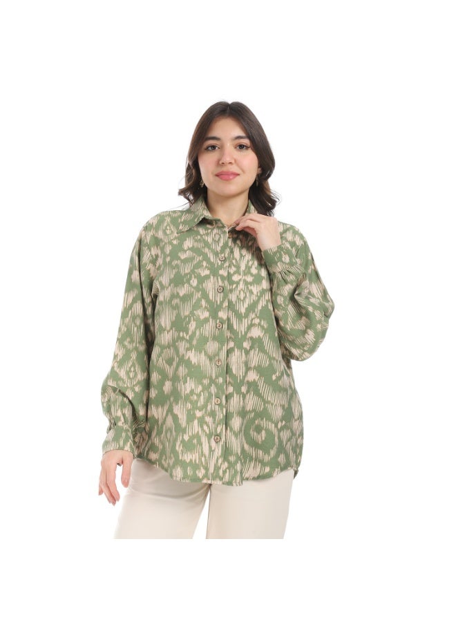 Cocktail shirt-3666-olive  - Image 1