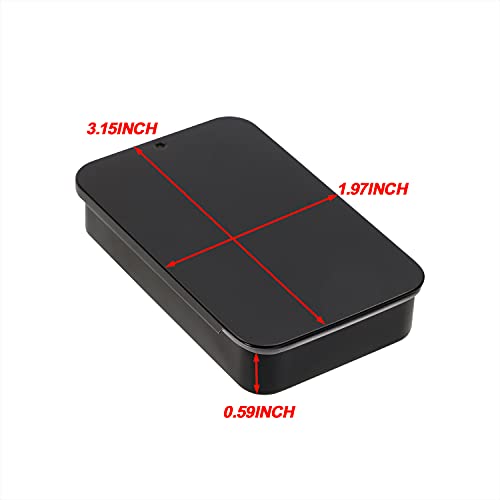 Mini Skater 4Pcs 3.15"x1.97"x0.59"Mini Metal Slide Top Tin Containers, Sliding Cover Push-Pull Tin Box,Portable Slide Cover Storage Box for Wedding Jewelry Lip Balm Container Cosmetic Organizer(Black) - Image 3