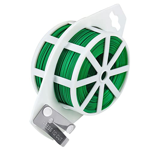 Shintop 328 Feet Garden Plant Twist Tie with Cutter for Gardening, Home, Office (Green) - Image 1