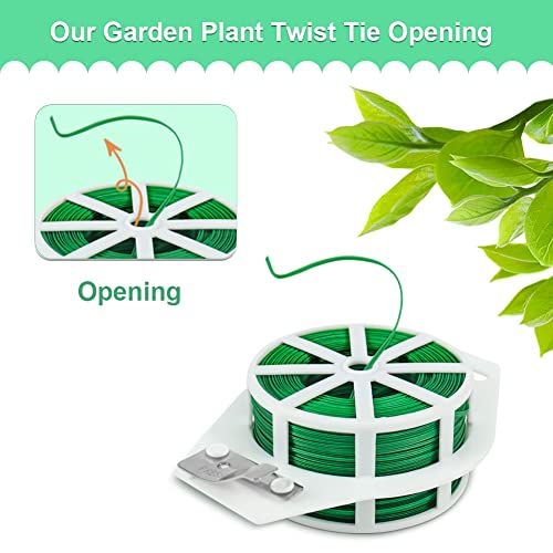 Shintop 328 Feet Garden Plant Twist Tie with Cutter for Gardening, Home, Office (Green) - Image 4