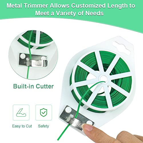 Shintop 328 Feet Garden Plant Twist Tie with Cutter for Gardening, Home, Office (Green) - Image 3