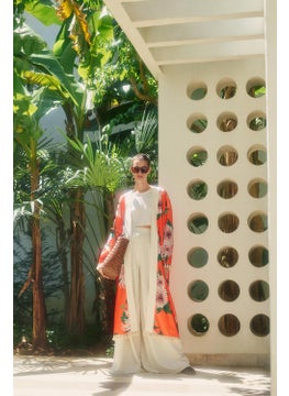 Touche Floral Patterned Tassel Detailed Kimono  - Image 1