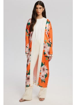 Touche Floral Patterned Tassel Detailed Kimono  - Image 2
