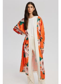 Touche Floral Patterned Tassel Detailed Kimono  - Image 3