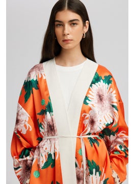 Touche Floral Patterned Tassel Detailed Kimono  - Image 4