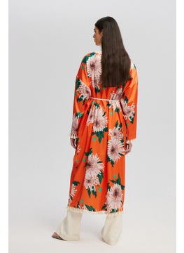Touche Floral Patterned Tassel Detailed Kimono  - Image 5