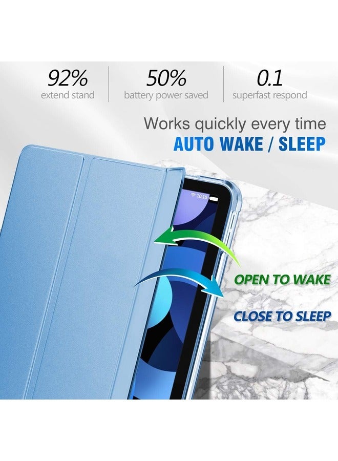 إلترازون Sky Blue Trifold Stand Case for iPad Air (13-inch, M2 2024) & iPad Pro 12.9-inch (4th/5th/6th Gen) with Pencil Holder - Image 4