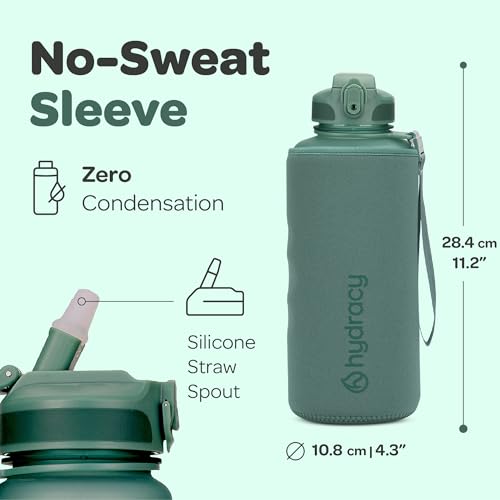 Hydracy 2L Large Water Bottle, Shatterproof, BPA Free Tritan Plastic, Leakproof, Zero Condensation, With Detachable Carry Strap, Spillproof Lid, Convenient Silicon Spout, Ideal for Gym, Yoga - Image 5