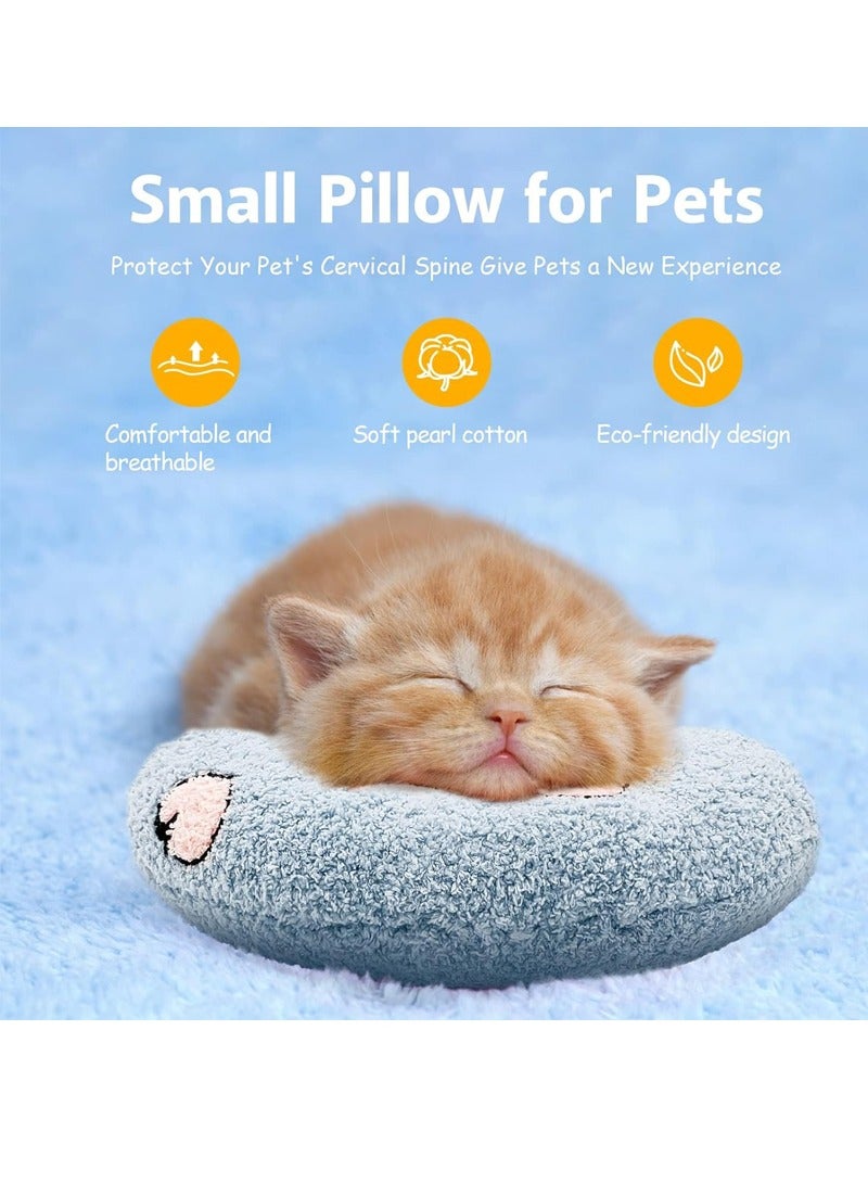 rocooart U-shaped pillow game for pet neck protection, improving pet sleep quality, a soft fluffy pillow for cats, providing a safe and fun place for cats to rest and interact (blue) - Image 2