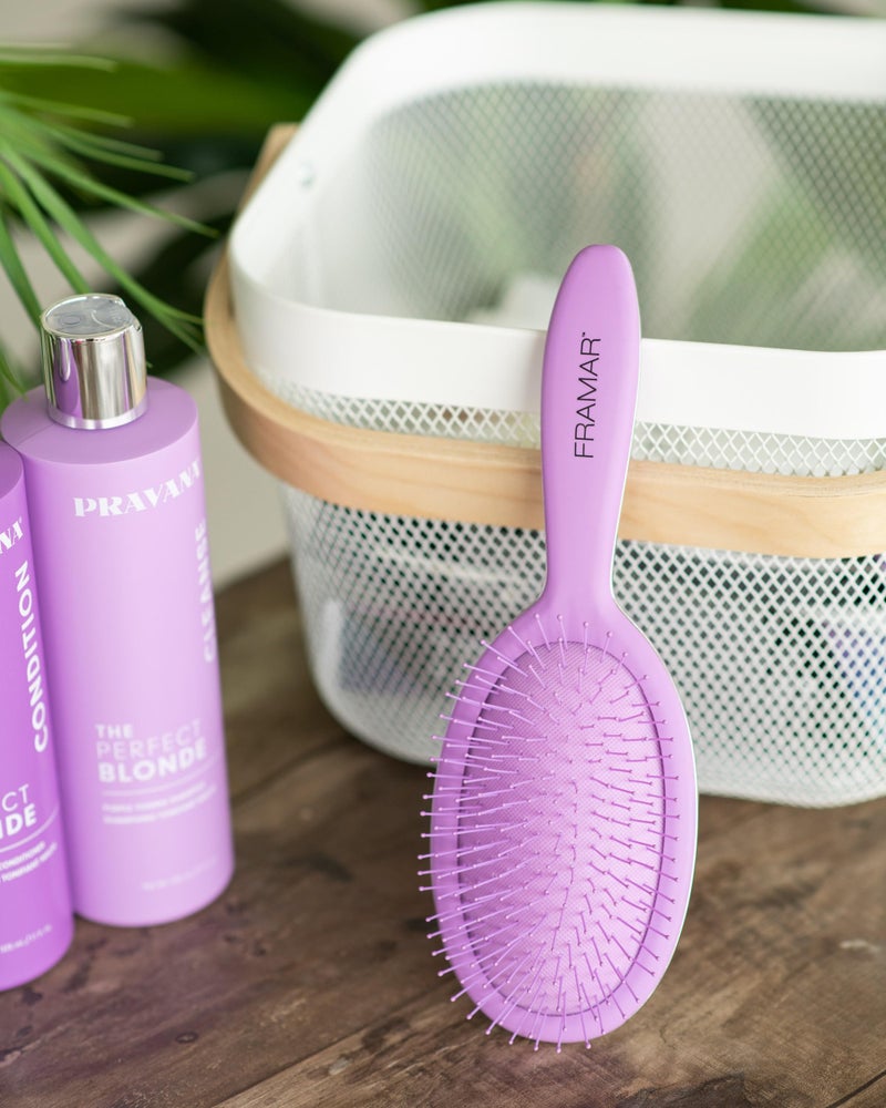 Framar Detangling Brush for Curly Hair â€“ Hair Brushes for Women, Wet Hairbrush For Women, Hairbrushes, Purple Hair Brush Detangler, Reduces Breakage, Frizz and Static â€“ Purple - Image 5