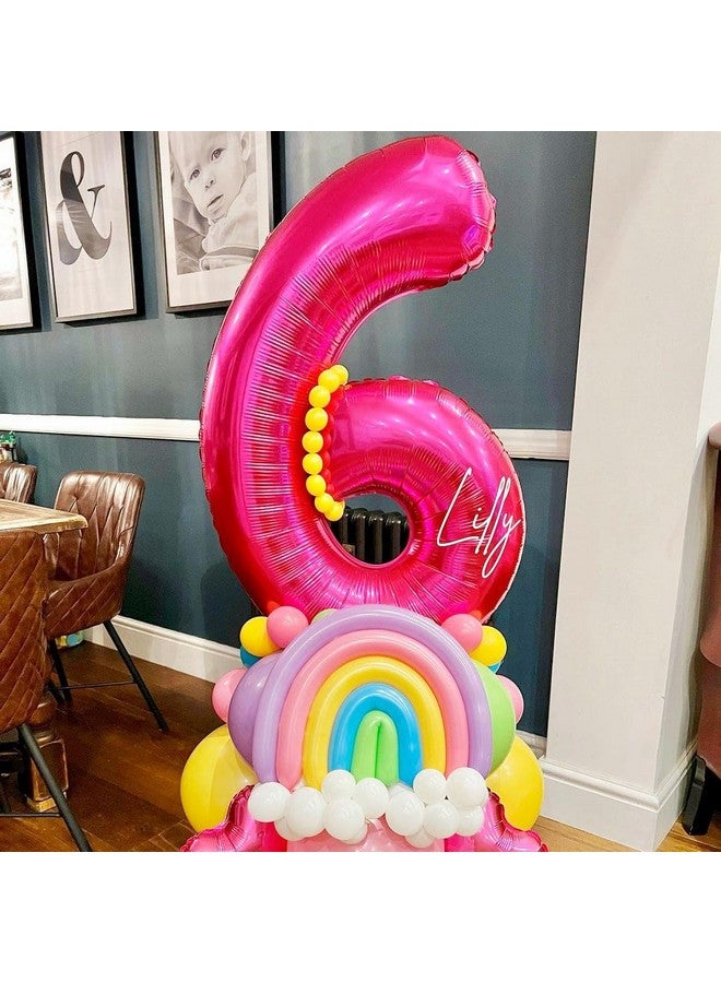 BBPOOL 6 Balloon Number Hot Pink 6 Birthday Balloon 40 inch Foil Mylar Large 6 Balloon Numbers for Birthday Party Anniversary Festival - Image 4