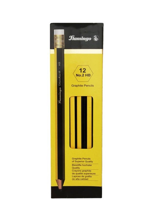 Flamingo 12-Piece Pencil Set Black - Image 1