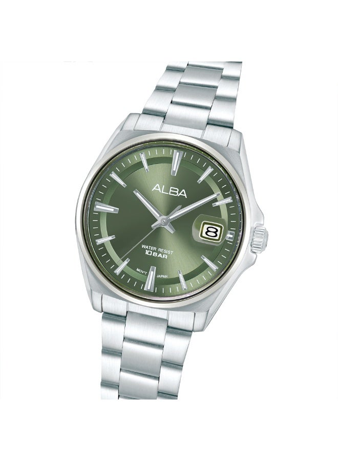 Alba Active Men’s Watch AS9V87X1, 39 mm Tea Green Dial, Stainless Steel Case & Bracelet, 100 m WR - Image 4