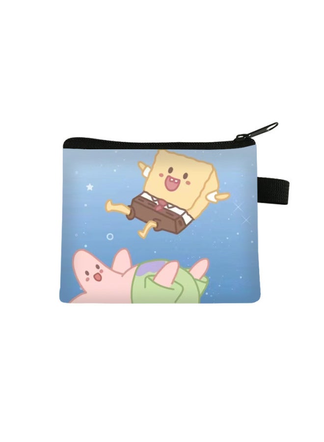 New Spongebob Squarepants Coin Purse For Children, Mini Cute And High-end Small Bag, Student Square Large-capacity Storage Bag