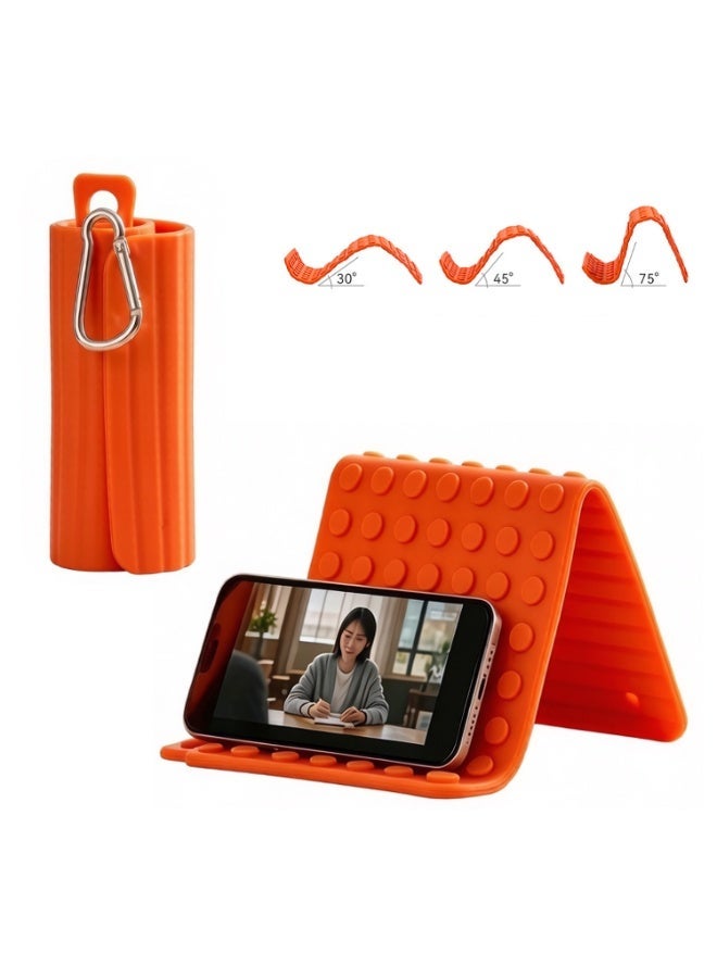 Universal Flexible Silicone Phone Holder Multi-Scene Hangable Mount for Car Treadmill Desk and Home Use Bendable Lazy Stand with Carabiner - Image 1