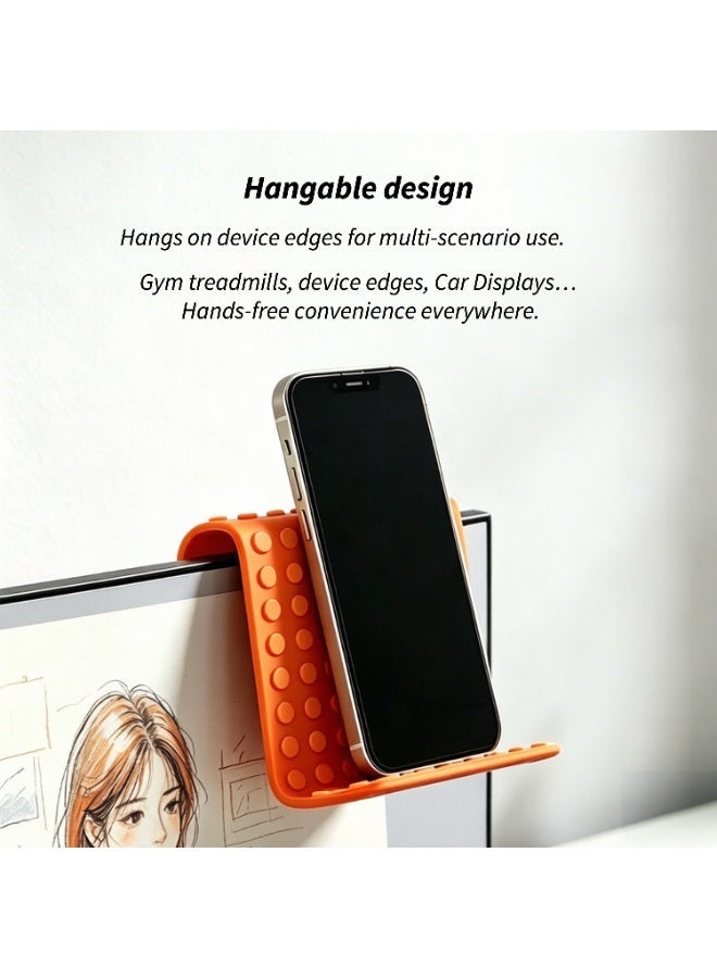 Universal Flexible Silicone Phone Holder Multi-Scene Hangable Mount for Car Treadmill Desk and Home Use Bendable Lazy Stand with Carabiner - Image 5